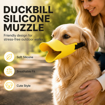 🐕 50% OFF! ✨ Cute Duck Bill Silicone Dog Muzzle – Soft Flexible Silicone, Ergonomic Contour Fit & Adorable Friendly Look – Safe & Comfortable for Small to Medium Breeds 🦆