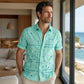 🔥 Pro-Favorite Men's Geometric Print Relaxed-Fit Button-Down Shirt – Blended Material – Breathable 👔