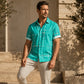 🔥 Pro-Favorite Men's Geometric Print Relaxed-Fit Button-Down Shirt – Blended Material – Breathable 👔