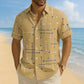 🔥 Pro-Favorite Men's Geometric Print Relaxed-Fit Button-Down Shirt – Blended Material – Breathable 👔