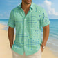 🔥 Pro-Favorite Men's Geometric Print Relaxed-Fit Button-Down Shirt – Blended Material – Breathable 👔
