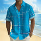 🔥 Pro-Favorite Men's Geometric Print Relaxed-Fit Button-Down Shirt – Blended Material – Breathable 👔