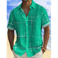 🔥 Pro-Favorite Men's Geometric Print Relaxed-Fit Button-Down Shirt – Blended Material – Breathable 👔
