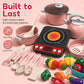 🍳 50% OFF! ✨ Kids' Toy Kitchen Set – Realistic Induction Cooker with Live Cooking Sounds, Cuttable Play Food & Certified Safe ABS – Camping Adventures & Pretend Cooking Fun 🏕️