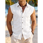 🔥 Pro-Favorite Men's Breathable Sleeveless Button Down Shirt – Blended Material – Breathable 👔