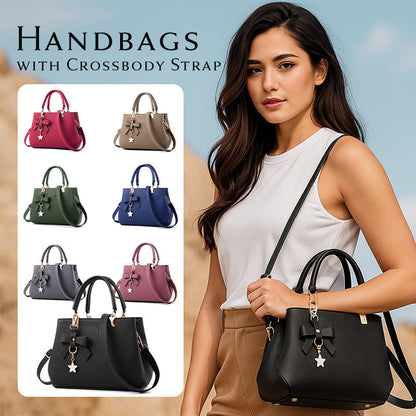 👜 LIMITED TIME 50% OFF! ✨ Women's Fashion Handbag with Crossbody Strap – Large Capacity, Zipper Closure & Bow Decoration 🌸