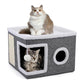 🐱 LIMITED TIME 50% OFF! 🏠 Foldable 2-in-1 Cat Cube House – Dual-Level, Scratch Pad & Comfy – Space-Saving & Portable for Cats 🐾✨