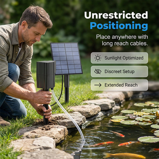 🎉 2026 SALE 50% OFF! 🐟 Solar Powered Pond Aerator – Outdoor Fish Pond Oxygen Pump with Air Stone ✨