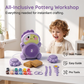 🎨 50% OFF! ✨ Kids Electric Pottery Wheel DIY Studio Craft Kit – Hands-Free Foot Pedal Speed Control, Ultra-Smooth Non-Toxic Air-Dry Clay, 12 Vibrant Washable Paints & Mess-Free Splash Guard Tray – 2 Colors 🏺
