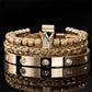 👑 50% OFF! ✨ Men's Stainless Steel Crown Bracelet 3-Piece Set – Hand-Set AAA Zircons, PVD Electroplating & Adjustable 17-21cm Fit – Urban Luxury for Suits & Street Style 💎