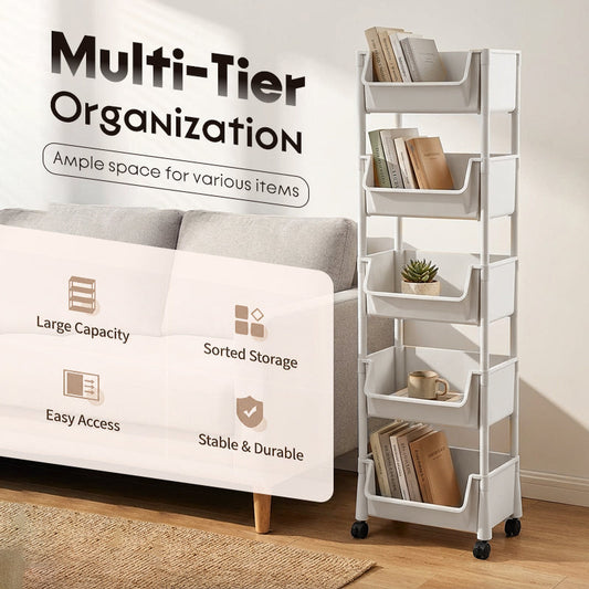 🎉 LIMITED TIME 50% OFF! 🛒 Multi-Tier Rolling Storage Cart for Narrow Spaces – Slim Profile, Smooth Wheels & Large Capacity 📦