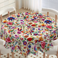 🎉 2026 SALE 50% OFF! 💞 Retro Floral Tablecloth – Vibrant Bird & Floral Design for Dining & Parties 🌸