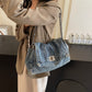 📢 LIMITED TIME 50% OFF! ⏰ Retro Large Capacity Chain Strap Shoulder Bag – Vintage Denim Design with Spacious Main Compartment 👜