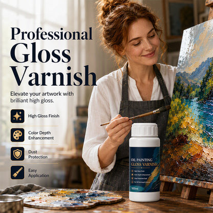 🎨 LIMITED TIME 50% OFF! 💧 Gloss Boost Painting Varnish – Professional High-Gloss Finish, Intensifies Color Depth & Protects Artwork ✨