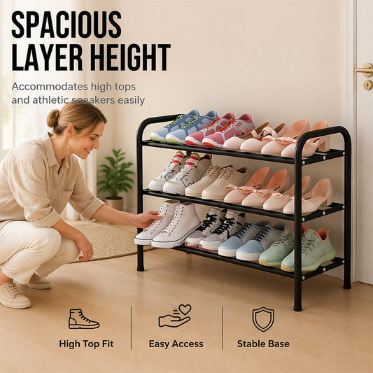 🎉 LIMITED TIME 50% OFF! 👟 Expandable Shoe Rack – Adjustable Width 17-31 Inches, Spacious Layers for Sneakers & Boots 🏠