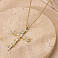 🎉 LIMITED TIME 50% OFF! ✝️ Radiant Cross Necklace – Twisted Chain, Petal Sparkle & Cubic Zirconia Brilliance ✨