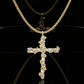 🎉 LIMITED TIME 50% OFF! ✝️ Radiant Cross Necklace – Twisted Chain, Petal Sparkle & Cubic Zirconia Brilliance ✨