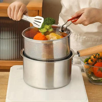 🍳 50% OFF! ✨ Multifunctional 304 Stainless Steel Frying Pot – Compact Oil-Saving Design, Visible Glass Lid & Universal Stove Compatibility – Healthy Frying for Small Families 🥘