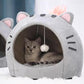 ⛺🛋️ 50% OFF! 🐾2-in-1 Pet Tent & Bed – Convertible cat cave with removable cushion, spacious for cats & small dogs.