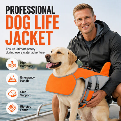 🐕 LIMITED TIME 50% OFF! 🌊 Dog Life Jacket with Removable Front Float – Superior Buoyancy, Secure Back Handle & Adjustable Waist Buckles ✨