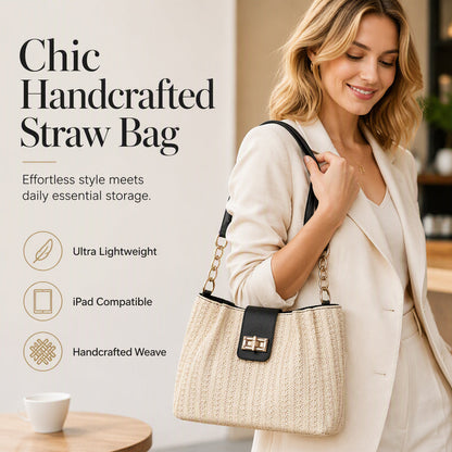 🎉 LIMITED TIME 50% OFF! 👜 Spacious Commuter Straw Shoulder Bag – Handcrafted Bohemian Design, Lightweight & Versatile for Work to Weekend ✨