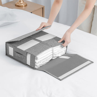 🎉 LIMITED TIME 50% OFF! 🛏️ Foldable Bed Sheet Set Organizer – Holds Queen/King Sets, See-Through Window & Collapsible Design ✨
