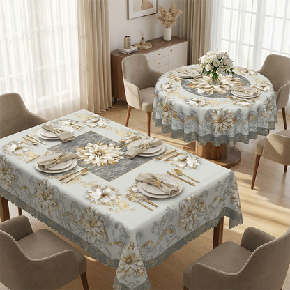 🎉 LIMITED TIME 50% OFF! 🌸 Elegant Waterproof Embossed Floral Tablecloth – Oil-Proof, Durable Polyester & Easy Clean for Dining ✨