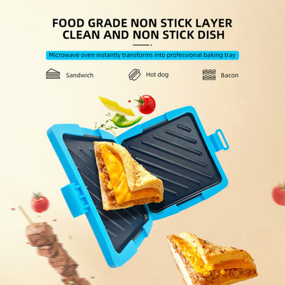 🎉 LIMITED TIME 50% OFF! 🍞 Microwave Toaster & Sandwich Maker – Non-Stick Surface, Microwave & Oven Compatible, Compact Design ✨