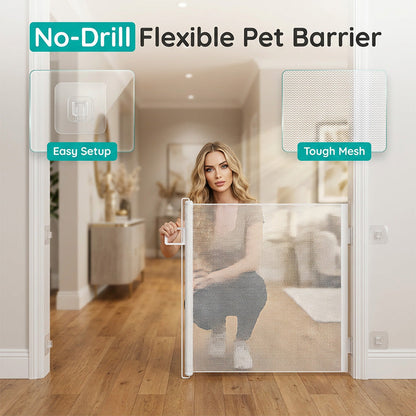📢 LIMITED TIME 50% OFF! ⏰ No-Drill Adjustable Mesh Pet Gate for Doorways & Stairs – Damage-Free Setup, Scratch-Resistant Mesh 🐾