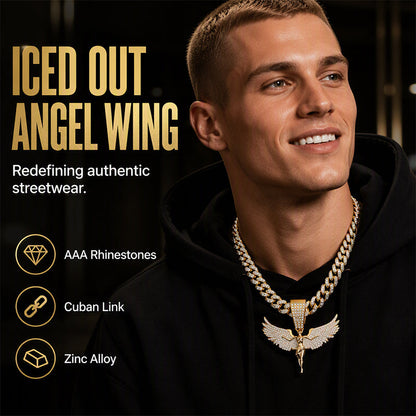 🎉 2026 SALE 50% OFF! ✨ Men's Sparkling Rhinestone Pendant Necklace – AAA Rhinestones, Iconic Wing Sculpture & Long-Lasting Shine 💎