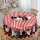 🐓 LIMITED TIME 50% OFF! ❤️ Farmhouse Rooster Tablecloth – Red Buffalo Plaid Chicken Table Cover, Spill Proof & Scalloped Lace Edge ✨