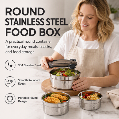 🍱 50% OFF! ✨ 3-Piece Stainless Steel Lunch Box Set – Premium 304 Food-Grade Steel, Airtight Leak-Proof Lids & Mirror Finish – Perfect for School, Office & Travel 🥗