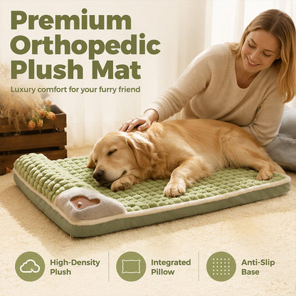 🎉 LIMITED TIME 50% OFF! 🐾 Premium Plush Pet Sleeping Mat – Orthopedic Support, Crystal Velvet Softness & Ergonomic Neck Pillow Edge 🛏️