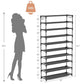 🎉 LIMITED TIME 50% OFF! 👟 10-Tier Vertical Shoe Rack Organizer – Space-Saving Design, Large Capacity & Bonus Side Hooks 🏠