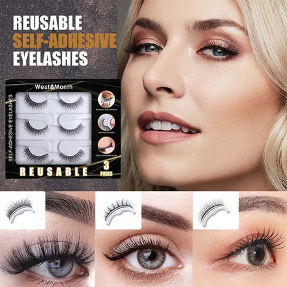 ✨ BUY 2 GET 1 FREE! No Glue, No Fuss – Reusable Self-Adhesive Lashes. Lightweight & Natural Look. UK Stock 🇬🇧