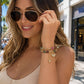 🎉 LIMITED TIME 50% OFF! 💎 Elegant Tourmaline Bracelet – Double-Wrap Design with Crystal Accents & Lock Charm ✨