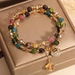 🎉 LIMITED TIME 50% OFF! 💎 Elegant Tourmaline Bracelet – Double-Wrap Design with Crystal Accents & Lock Charm ✨
