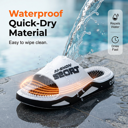 ⏰Men Massage Slippers Non Slip House Slides with Arch Support