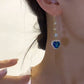 ⏳ LIMITED TIME 50% OFF! ⏰ Exquisite Blue Heart Synthetic Gemstone Threader Earrings – Dazzling Sapphire Look, Hypoallergenic & Timeless 💙