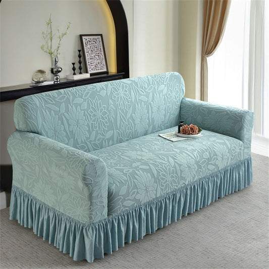 🛋️ -50% ! 😌 Housse de Canapé Antidérapante à Volants – Tissu Jacquard – Bord Élastique & Couverture Totale pour Protection Quotidienne sans Glissement 🏠