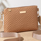 🎉 LIMITED TIME 50% OFF! 👛 Women Wave Embossed Crossbody Bag Set – Wide Strap Commuter Shoulder Bag with Matching Coin Pouch ✨