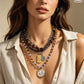 🎉 LIMITED TIME 50% OFF! 📿 Retro Multi-Layer Beaded Necklace – Stacked Look, Earth Tones & Metallic Accents – Adjustable Lobster Clasp ✨