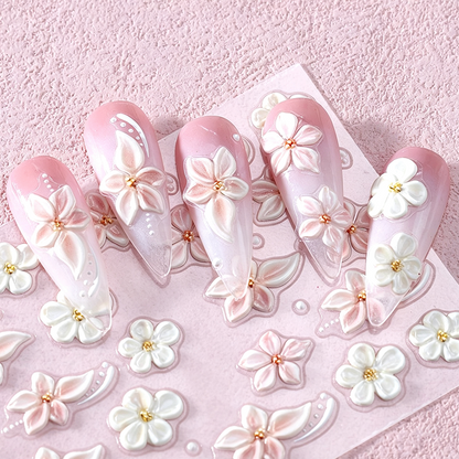 🎉 LIMITED TIME 50% OFF! 💅 5D Floral Nail Stickers – Raised Lily & Daisy Details, Spring Palette & Easy Peel-and-Apply ✨
