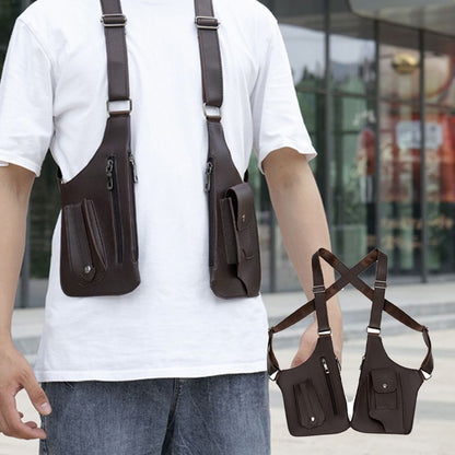 🎉 2026 SALE 50% OFF! 🎒 Men's Anti-Theft Multi-Pocket Double-Shoulder Tactical Bag – Ergonomic, Water-Resistant PU & Organized Storage ✨