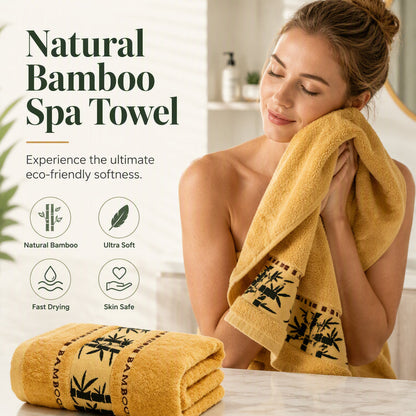 🛁 LIMITED TIME 50% OFF! Premium Bamboo Bath Towel – Ultra Thick & Soft, Highly Absorbent – Cloud-Like Texture & Nature's Finest Fiber ✨