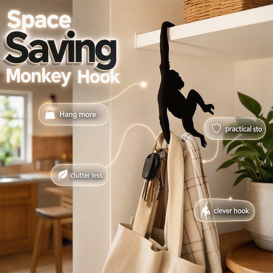 🐒 LIMITED TIME 50% OFF! Monkey Shaped Banana Hook – Hang Fruit, Keys & Bags – Playful Storage with Personality! ✨