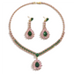 🎉 LIMITED TIME 50% OFF! 💎 Zircon Jewelry Set – Necklace & Drop Earrings for Women – Pink & Green Design, Premium Copper Base ✨