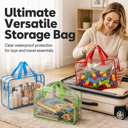 🧸 LIMITED TIME 50% OFF! Transparent PVC Toy Storage Bag – Clear Visibility, Waterproof & Durable – Keeps Blocks, Cars & Dolls Organized 🚗✨
