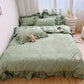 🛏️ 50% OFF! ✨ Simple Solid Color 4-Piece Bedding Set with Ruffled Borders – Double-Stitched Ruffle Hem, Cloud-Like Microfiber & Breathable Softness – Romantic Elegance for Your Sleep Sanctuary 🌙