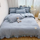 🛏️ 50% OFF! ✨ Simple Solid Color 4-Piece Bedding Set with Ruffled Borders – Double-Stitched Ruffle Hem, Cloud-Like Microfiber & Breathable Softness – Romantic Elegance for Your Sleep Sanctuary 🌙